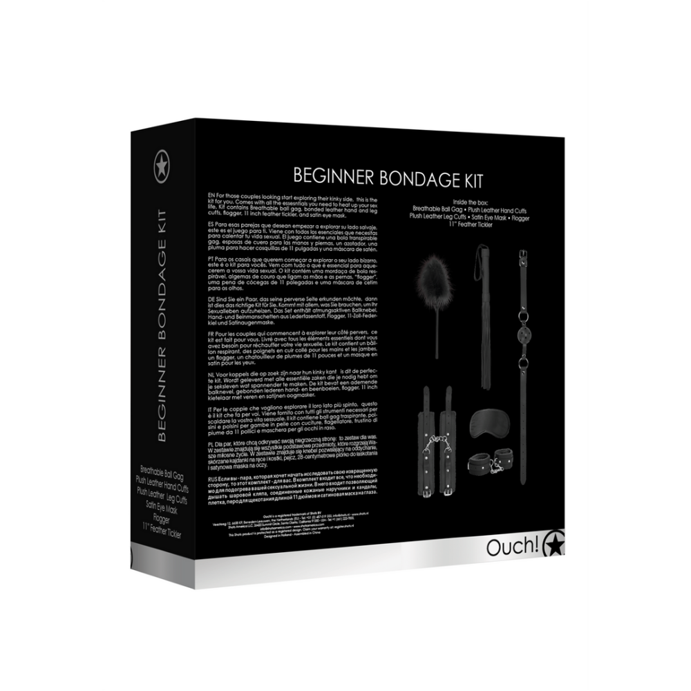 Beginners Bondage Kit met Boeien, Masker, Flogger en Kietelaar