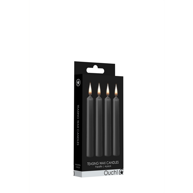 Ouch! by Shots Teasing Wax Candle Set of 4 Black | Sensual BDSM Play