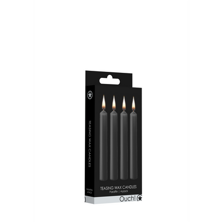 Ouch! by Shots Teasing Wax Candle Set of 4 Black | Sensual BDSM Play