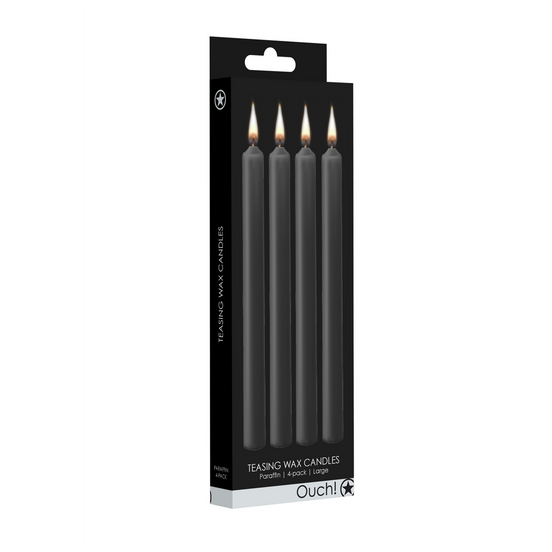 Ouch! Wax Candle Set 4 stuks groot zwart | Sensueel kaarsspel