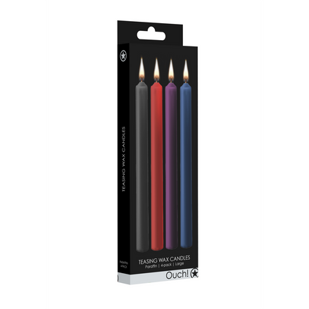 Ouch! Teasing Wax Candle Set of 4 | Large multicolor
