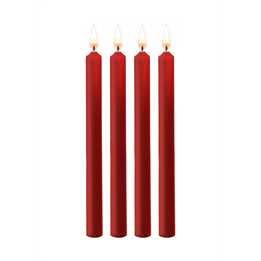 Neckende Kerzen - 4 Stück - Groß - Rot