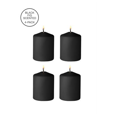 Ouch! by Shots Tease Candles Disobedient 4 stuks zwart | Massagekaarsen