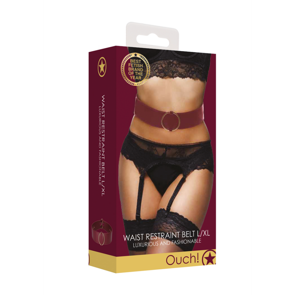 Taillengürtel mit Bondage-Ringen - L/XL