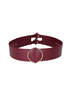 Waist Belt with Bondage Rings, bordeauxrode taille riem met metalen ringen, maat S/M, productfoto op witte achtergrond