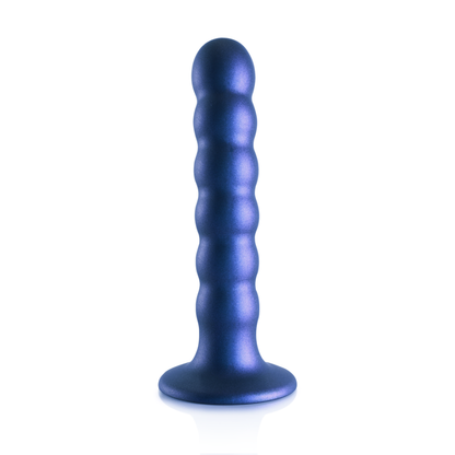 G-Punkt-Dildo aus Silikon mit Perlen – 5'' / 13 cm – Metallic-Blau | Autsch! von Shots