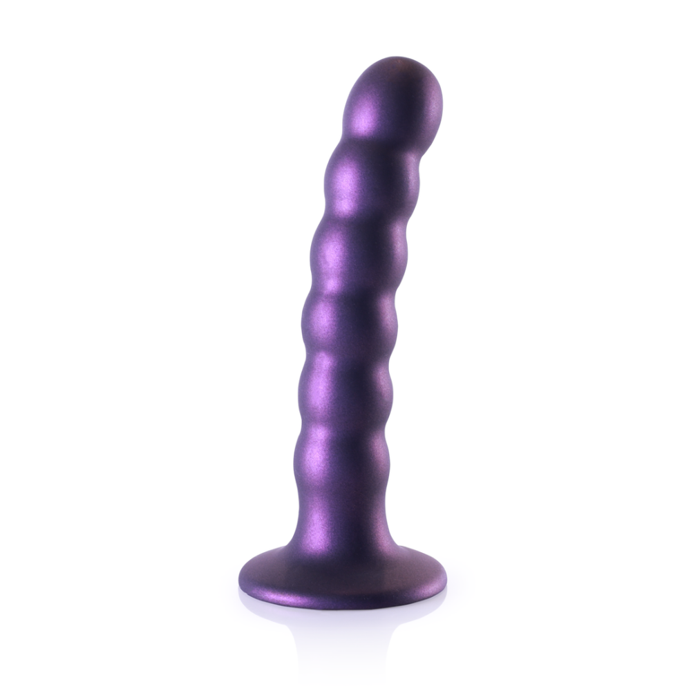 G-Punkt-Dildo aus Silikon mit Perlen – 5'' / 13 cm – Metallic-Lila | Autsch! von Shots