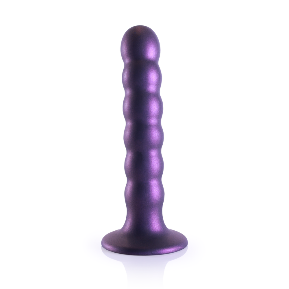 G-Punkt-Dildo aus Silikon mit Perlen – 5'' / 13 cm – Metallic-Lila | Autsch! von Shots