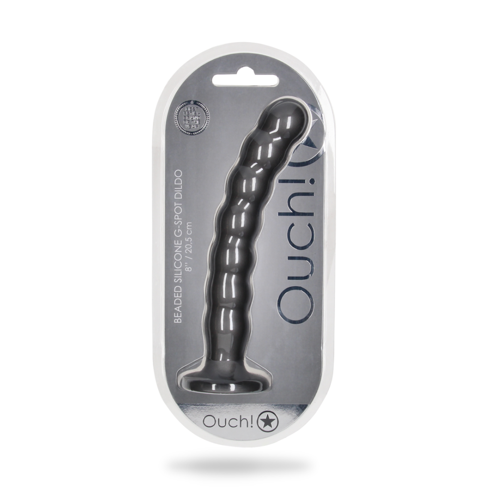G-Punkt-Dildo aus Silikon mit Perlen – 8'' / 20,5 cm – Rotguss | Autsch! von Shots