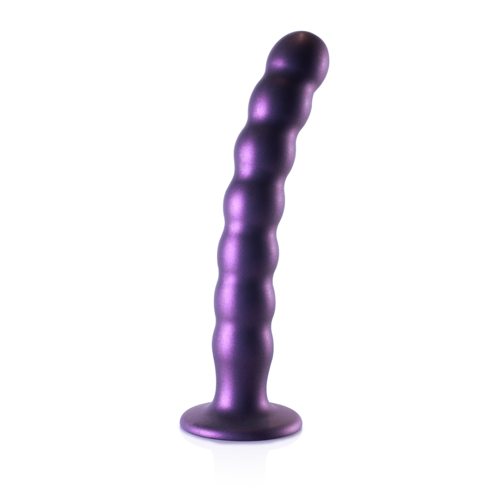 G-Punkt-Dildo aus Silikon mit Perlen – 8'' / 20,5 cm – Metallic-Lila | Autsch! von Shots