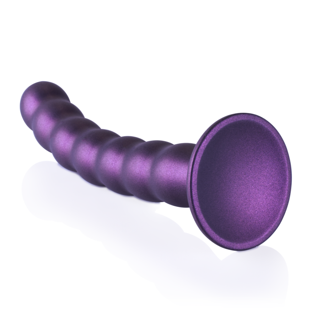 G-Punkt-Dildo aus Silikon mit Perlen – 8'' / 20,5 cm – Metallic-Lila | Autsch! von Shots