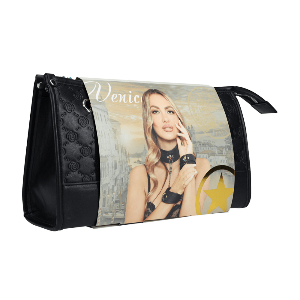 Venice kit tas in zwart opengeklapt met overzicht van accessoires