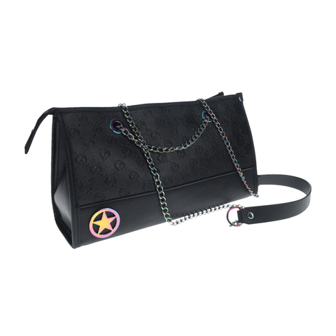 Zwarte Venice kit tas met rits en inhoud, luxe afwerking en compact design