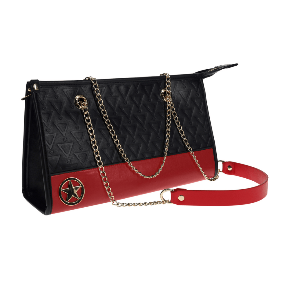 Milan Kit tas zwart rood met rode details, luxe opbergtas voor intieme accessoires
