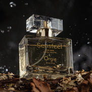 close-up foto met waterspatten van Orgie Sensfeel Pheromonen parfum