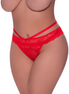 Magic Silk Slip met peek-a-boo uitsnijding in maat 2X | Rood