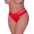Magic Silk peek-a-boo slip in maat 2X, rode slip met glad front, lage taille en zichtbaar uitsnijdetail