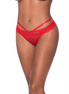 Magic Silk Slip met peek-a-boo uitsnijding in maat L/XL | Rood