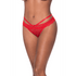 Rode Magic Silk peek-a-boo slip in maat L/XL, gladde voorkant met lage heupsnit en uitgesneden detail