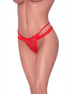 Magic Silk String met open kruis en kruisbanden L/XL | Rood