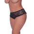 Zwarte Magic Silk hipster met open kruis in maat 2X, laag model met kanten taille en bredere heupdekking