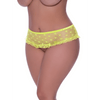 Magic Silk open kruis hipster in maat 2X, limoen lingerie slip met hipster model en lage heuplijn
