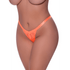 Vooraanzicht van Magic Silk open kruis string in maat 2X, oranje lingerie string met smalle strappy bandjes