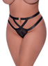 Magic Silk Cheeky Panty met Mesh & Luxe O-ring in maat 2X | Zwart