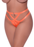 Magic Silk Cheeky Panty met Mesh & O-ring in maat 2X | Oranje