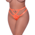 Magic Silk cheeky mesh panty O-ring in maat 2X, oranje lingerie slip met mesh voorkant en O-ring detail