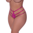 Magic Silk strappy kant panty in maat 2X, framboos lingerie slip met bandjesdetail en kanten voorkant