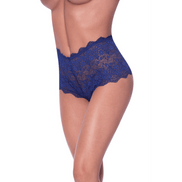 Magic Silk Kanten Boyshort Split Kruis S/M Blauw