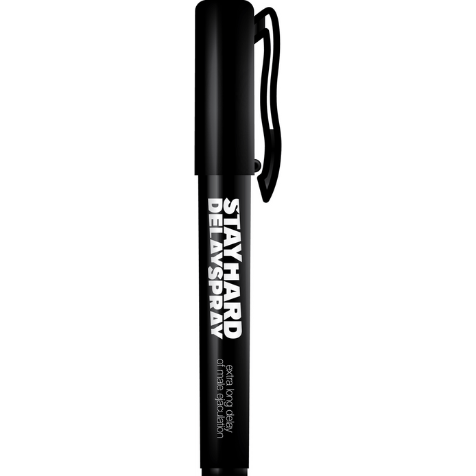 Pharmquests Stay Hard Delay Spray 6 ml, compacte zwarte delay spray voor extra controle en langduriger uithoudingsvermogen