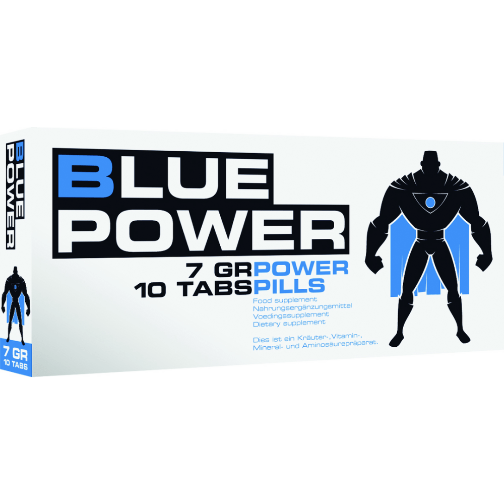 Pharmquests by Shots Blue Power capsules, blauwe verpakking met productnaam