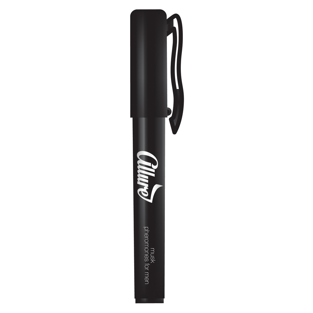 Pharmquests by Shots Allure Musk pen pheromoon spray 10 ml, zwarte penvormige flacon met spraydop