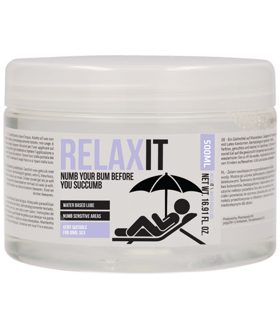Pharmquests Relax It Gleitmittel 500 ml | Wasserbasiert &amp; latexfreundlich