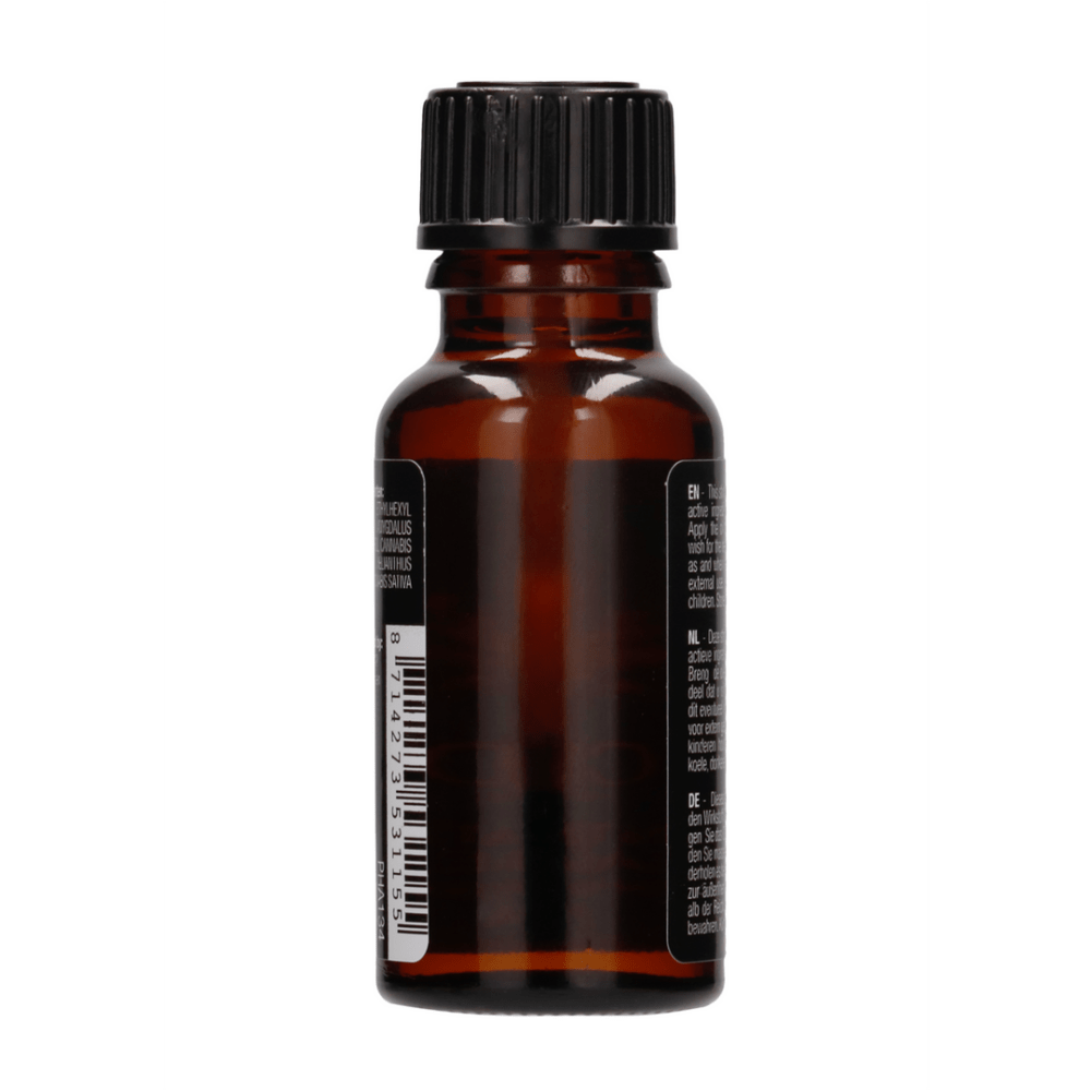 Pharmquests CBD Intimate Pleasure Oil 20 ml, compacte glazen flacon met CBD olie voor intieme verzorging