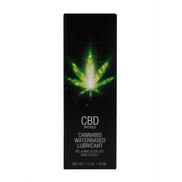 Voorzijde van Pharmquests CBD cannabis glijmiddel 50 ml tube rechtopstaand