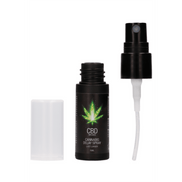 Pharmquests CBD delay spray 15 ml met losse spraydop naast de flacon