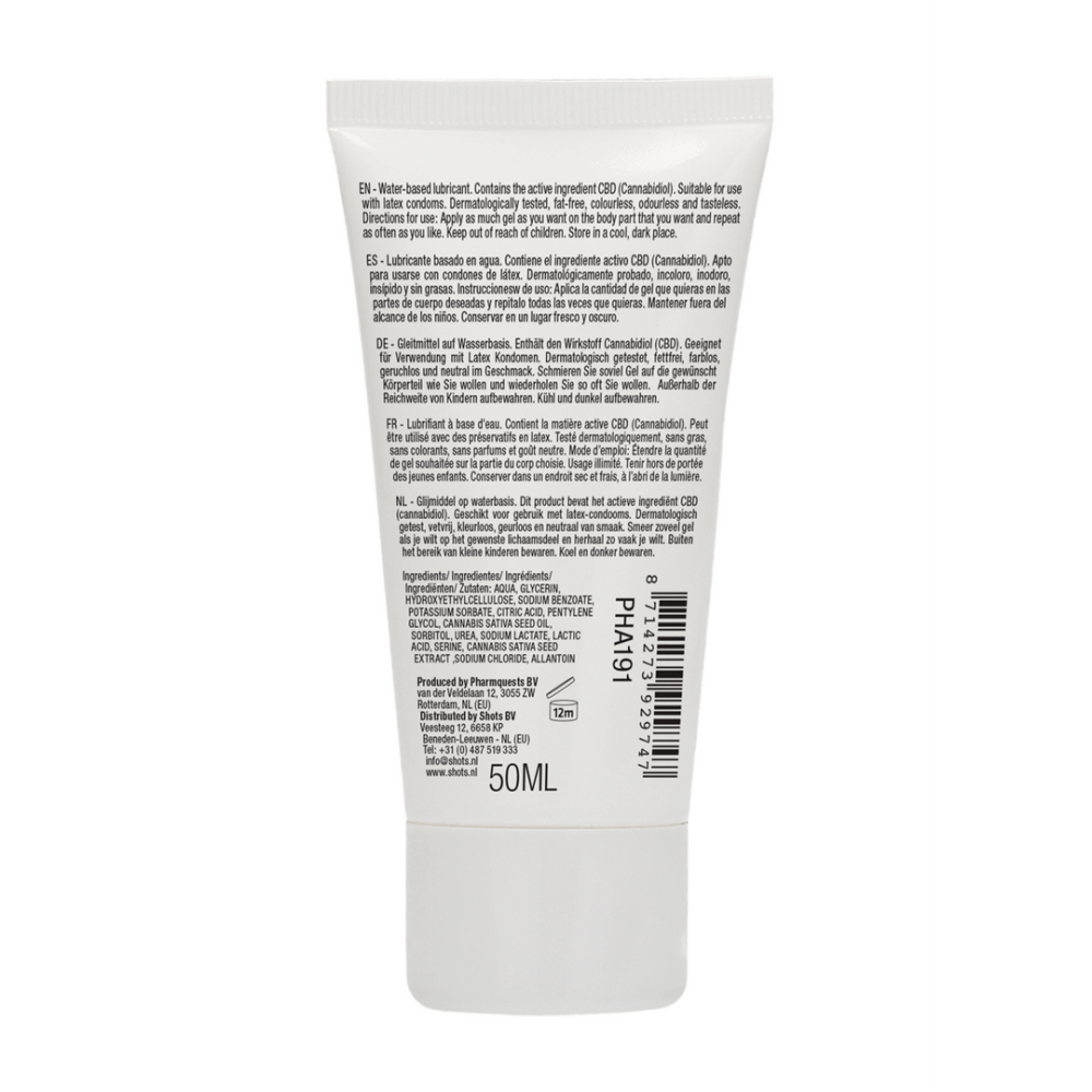 Pharmquests CBD Neutral Glijmiddel 50 ml, tube staand productdetail