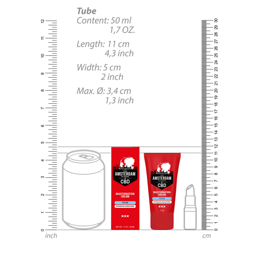 Pharmquests CBD Masturbeer Crème Voor Hem 50 ml, volledige set tube en doos