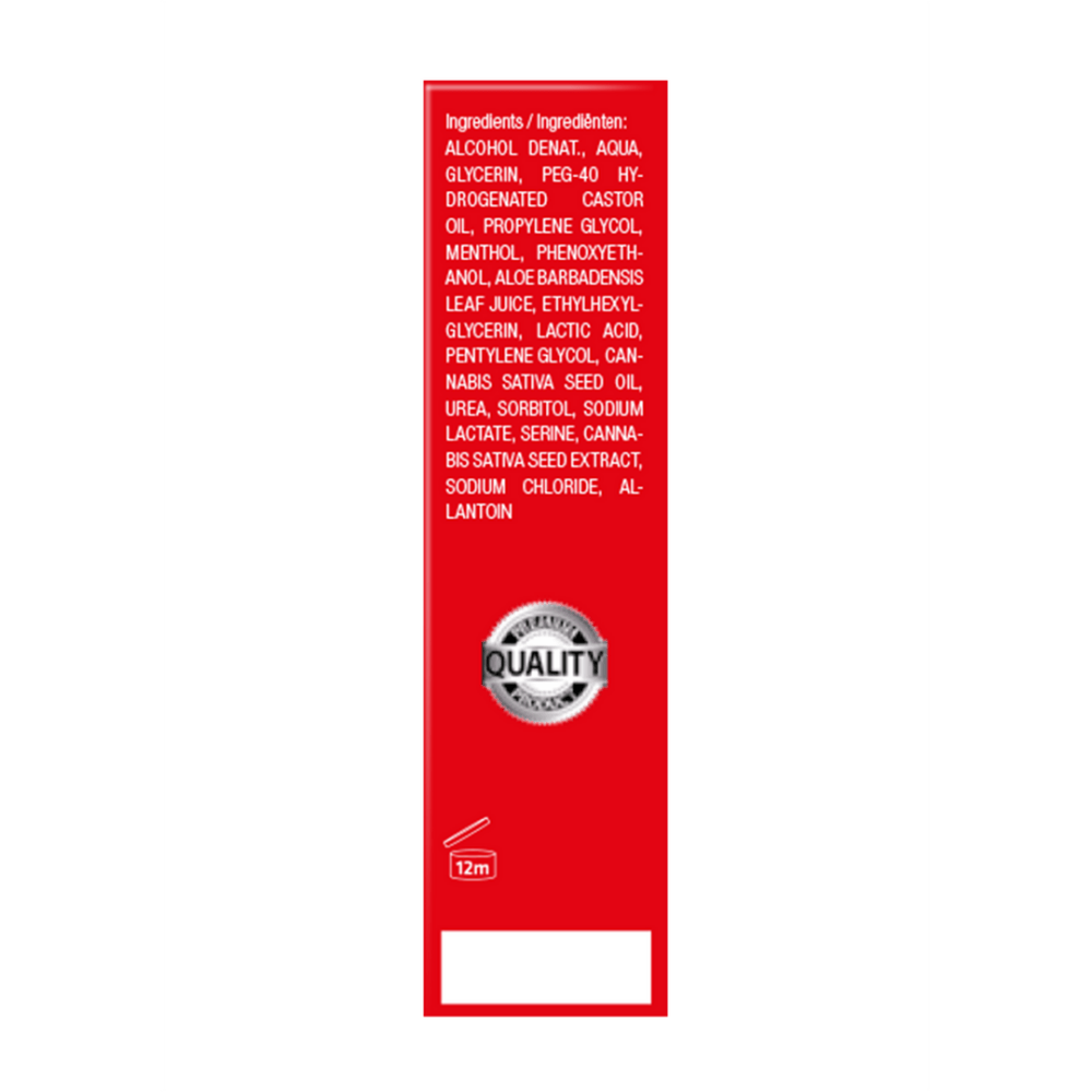 Pharmquests CBD Delay Spray 15 ml, achterzijde flacon met productinfo