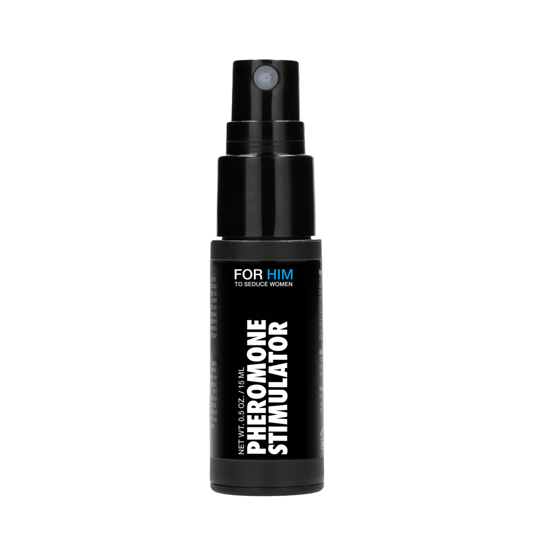 Pharmquests pheromone spray voor hem 15 ml, zwarte flacon, vrijstaand productbeeld