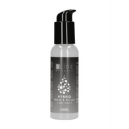 Pharmquests Slide Hybrid glijmiddel 100 ml in strakke zwarte fles, water en siliconen formule voor soepel comfort