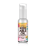 Pharmquests kissable massageolie kokosnoot 50 ml in compact flesje voor zachte huidverzorging en sensuele ontspanning
