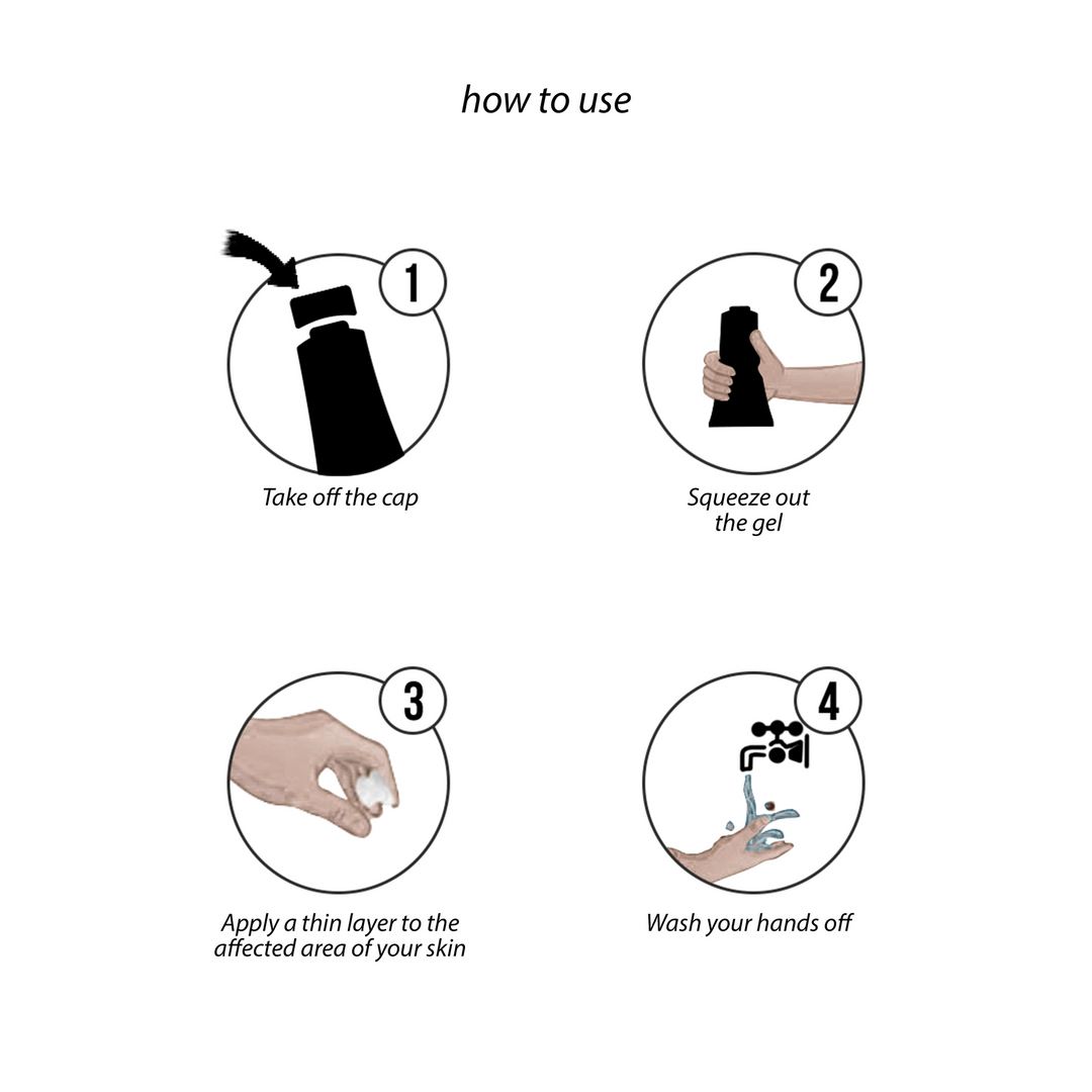 Pharmquests Insect Sting Gel, pictogrammen met mug en wesp, gericht op verlichting na insectensteek, 50 ml tube