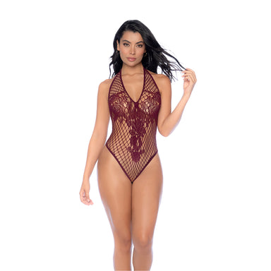 Bloemen Fishnet Bodysuit - One Size - Kers
