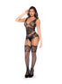 Mapalé Mesh Bodystocking with Rhinestones Black One Size