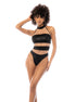 Mapalé halter bodysuit nude zwart in maat XL, vooraanzicht op witte achtergrond, bandjes en cut-out details