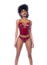 Mapalé Bustier-Set, Wetlook, Weinrot, Größe L